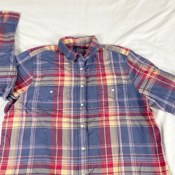 VTG Lauren Ralph Lauren Women Multicolor Long Sleeve Button Up Shirt Size XL - Picture 4 of 10